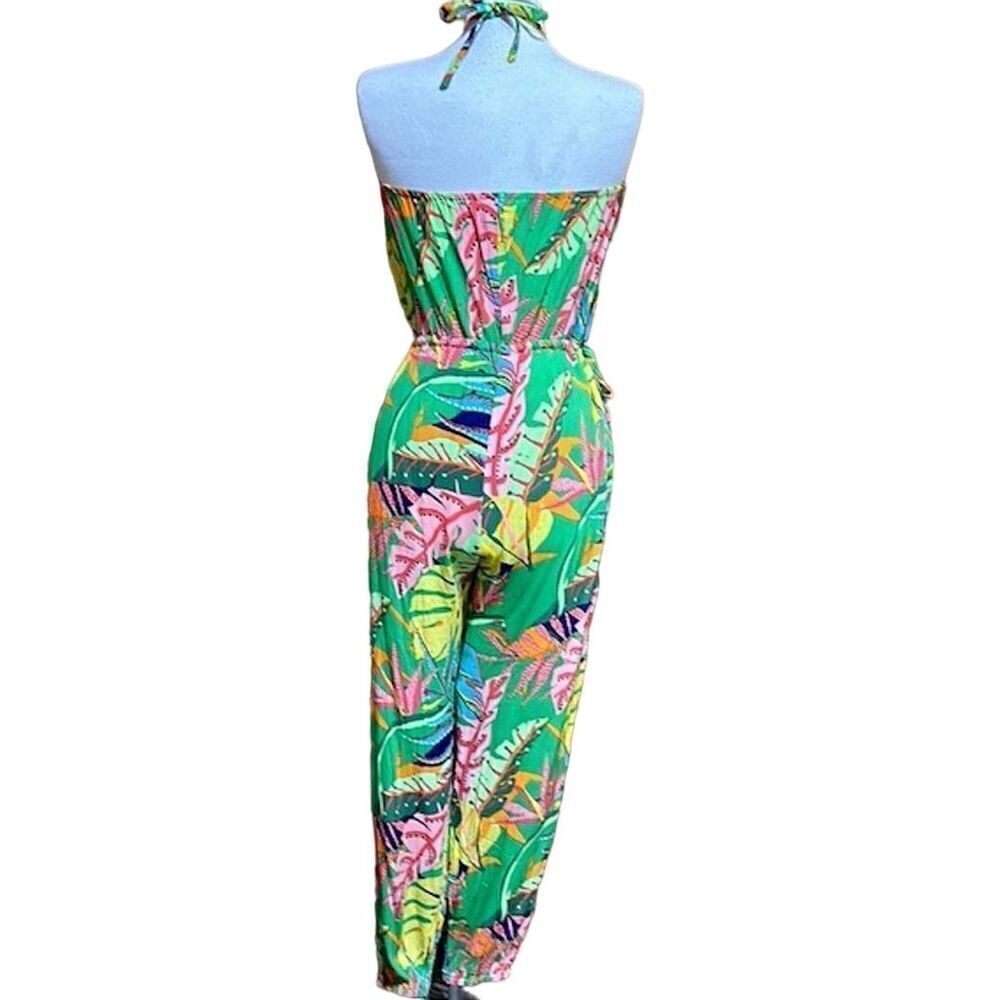 Olivaceous Women's Strapless Leaf Print Jogger Jumpsuit Size Large - NWT - Picture 5 of 8